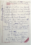 Prince ULTRA RARE Handwritten Rehearsal Notes with Lyrical Cues from the Lovesexy Tour (Milan, Italy - July 1988)(Jeff Gold/Recordmecca & Epperson/REAL LOAs)