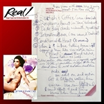 Prince ULTRA RARE Handwritten Rehearsal Notes with Lyrical Cues from the Lovesexy Tour (Milan, Italy - July 1988)(Jeff Gold/Recordmecca & Epperson/REAL LOAs)