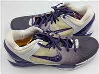 Kobe Bryant Game-Used, Photo-Matched, Signed & Inscribed Nike Kobe VII Sneakers :: Worn 12-2-2012 vs. Orlando for 34-Point Performance! (Sports Investors & Beckett/BAS LOAs)