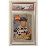Mickey Mantle Signed 1969 Topps #500 (Yellow Last Name) W/ Mint 8 Auto (PSA/DNA Encapsulated)