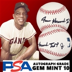 Willie Mays ULTRA-RARE Full Name Willie Howard Mays Jr. Perfectly Signed OML Baseball - PSA/DNA GEM MINT 10!