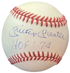 Mickey Mantle Superbly Signed & "HOF 74" Inscribed OAL Baseball (PSA/DNA)