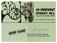 The Beatles — John Lennon 1967 Autographed Speakeasy Club Handbill with Diary Provenance (Tracks LTD)