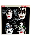 KISS: Group Signed "Dynasty" Album Cover w/ Vinyl (Third Party Guaranteed)