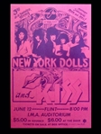 KISS Original 1974 First Poster Printing for "New York Dolls & Kiss" Concert in Flint Michigan 