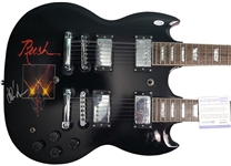 Rush: Alex Lifeson Signed Custom Graphic 18-String Double Neck Guitar (ACOA)