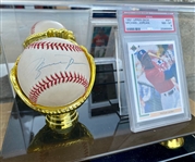 Michael Jordan Signed Baseball w/ NM-MT 8 1991 UD #SP1 Trading Card (JSA)(PSA/DNA)