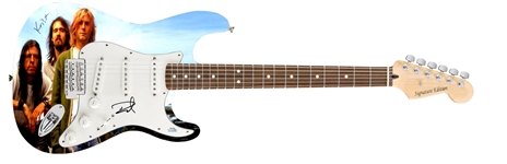 Nirvana: Grohl & Novoselic Signed Custom Vintage Photo Graphic Strat Guitar (ACOA)