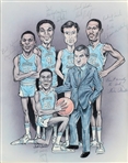 1981 NCAA Champion North Carolina Tar Heels Team-Signed 16" x 20" Lithograph w/ Freshman Michael Jordan Autograph! (Beckett/BAS)