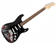 The Foo Fighters Multi-Signed 1/1 Custom Graphic Photo Guitar (ACOA)