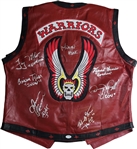 The Warriors Cast Signed Leather Vest w/ Photo Proof (7 Sigs)(ACOA)