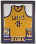 Kobe Bryant Signed 1957 "Rewind" Lakers Vintage Style Jersey in Framed Display (UDA COA)