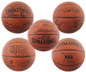 NBA 50 Multi Signed Spalding Leather NBA Game Model Basketball with Havlicek, Johnson, Bird, Malone, etc. (Beckett/BAS LOA)