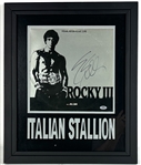Sylvester Stallone Signed 12" x 12" album soundtrack for "Rocky III" in Custom Framed Display (PSA/DNA LOA)