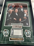 Boston Celtics Legends Signed Memorabilia in Framed Display (Bird, Auerbach, Cousy & More!)(PSA/DNA)(Third Party Guaranteed)