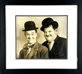 Laurel & Hardy Impressive Vintage Signed Oversized Photo in Framed Display (Beckett/BAS LOA)