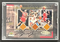 Michael Jordan Signed Limited Edition 2000-01 Upper Deck Collectibles Game Championship Floors Relic Card (#61/230)(UDA COA)