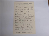 Hunter Thompson Written 4 Page Letter w/ Incredible References (Third Party Guaranteed)(Ulrich Collection)
